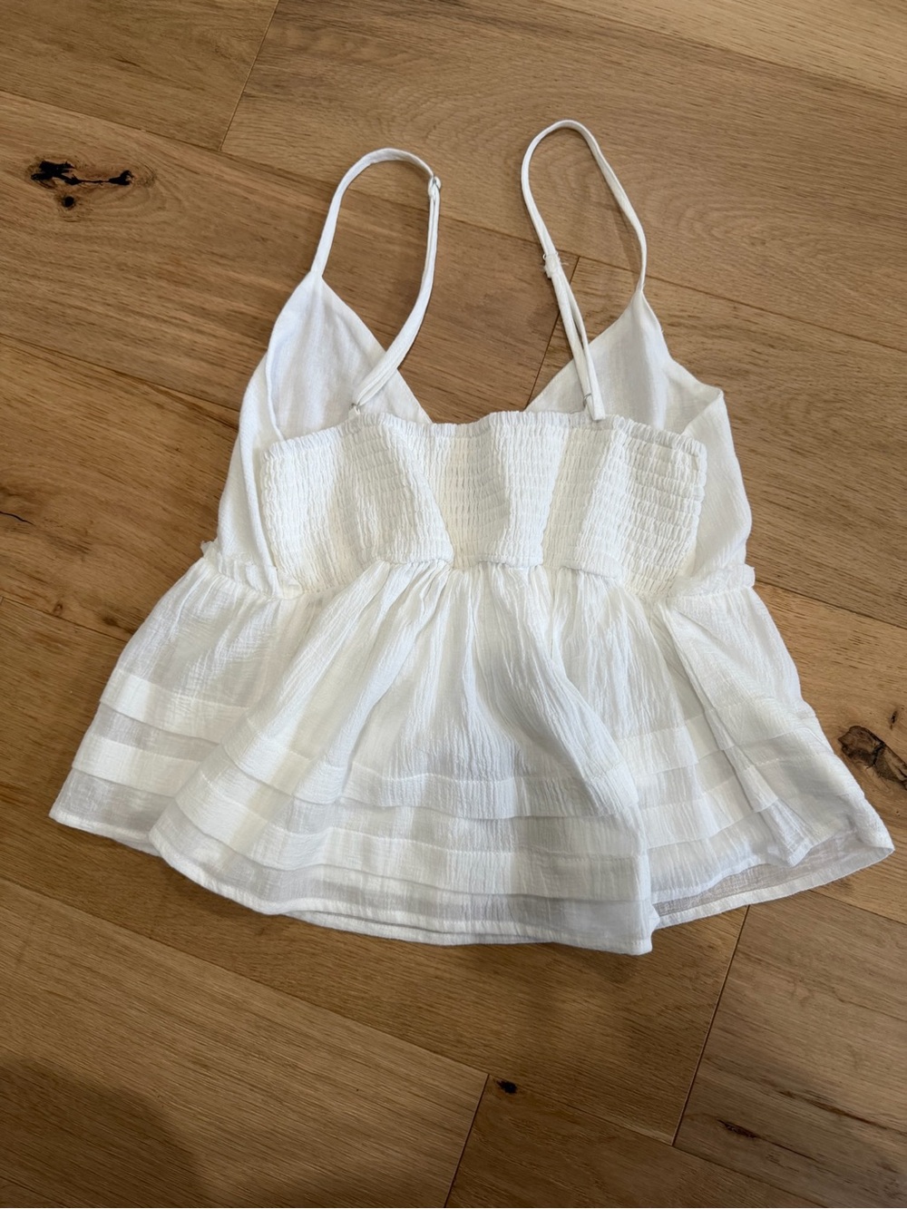 Altar'd State White Textured V-Neck Ruffle Cami - Picture 2 of 3